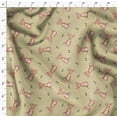 thumbnail image 4 of Soimoi Beige Poly Georgette Fabric Footprints & Mouse Kids Printed Fabric 1 Yard 52 Inch Wide, 4 of 5