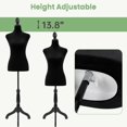 thumbnail image 4 of FDW Female Mannequin Dress Form, Adjustable Height 49.6-63.4 Inch, High Density Foam, Black, 4 of 5