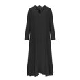 thumbnail image 4 of Pisexur Robes d'Automne pour Femmes, Couleur Unie, Manches Longues, Robes de Retour à la Maison, Col en V, Robes d'Invitée de Mariage pour Femmes, Robe Maxi Décontractée Ample, Robes Grande Taille pour Femmes aux Formes, P-5TG, 4 of 6