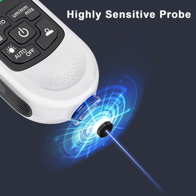 pitrice Paint Thickness Gauge Tester for Automotive Paint Thickness Measurement White