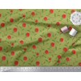 thumbnail image 3 of Soimoi Velvet Fabric Leaves & Strawberry Fruits Decor Fabric Printed Yard 58 Inch Wide, 3 of 3