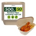 thumbnail image 1 of Dtocs Bamboo Fiber 500 mL Meal Prep Containers (Pack 50) | Disposable To-Go Food Containers With Lid | Microwave & Freezer Safe | Alternative to Glass Food Storage Box, 1 of 6