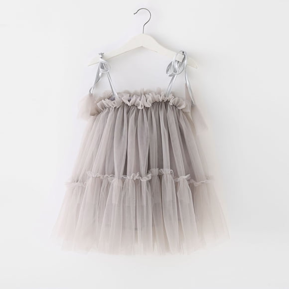 Robe pour Filles pour Tout-Petites Sans Manches Unie Robe de Fête pour Usage Quotidien Décontracté Légère Robe de Fête Sans Manches pour Filles de 1 à 6 Ans