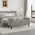 thumbnail image 4 of Kojooin 46.5 in Storage Bench Ottoman, Upholstered End of Bed Bench with Button Tufting and Hidden Storage, 4 of 8