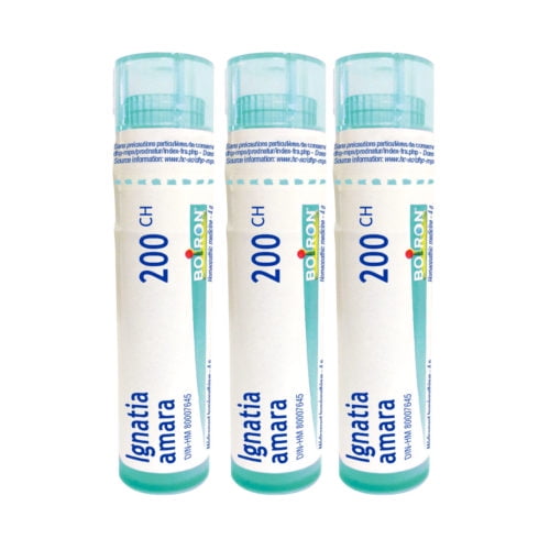 Boiron Ignatia Amara 200CH – Homeopathic Medicine-Box of 3 Tubes (4g Each, Approx. 80 Pellets per Tube)