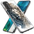 thumbnail image 2 of MUNDAZE LG K51 Abstract Lion Sculpture Shockproof Clear Hybrid Protective Phone Case Cover, 2 of 6