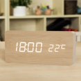 thumbnail image 4 of yuksok Réveil Numérique USB/pile Réglage en Bois LED pour Bureau Décoration Maison Beige, 4 of 9
