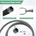 thumbnail image 3 of Uxcell 1-Set Gate Locks for Outdoor Fence, Steel Cable 4-Digit Combination Lock with 3 Replaceable Ropes [Gray], 3 of 7