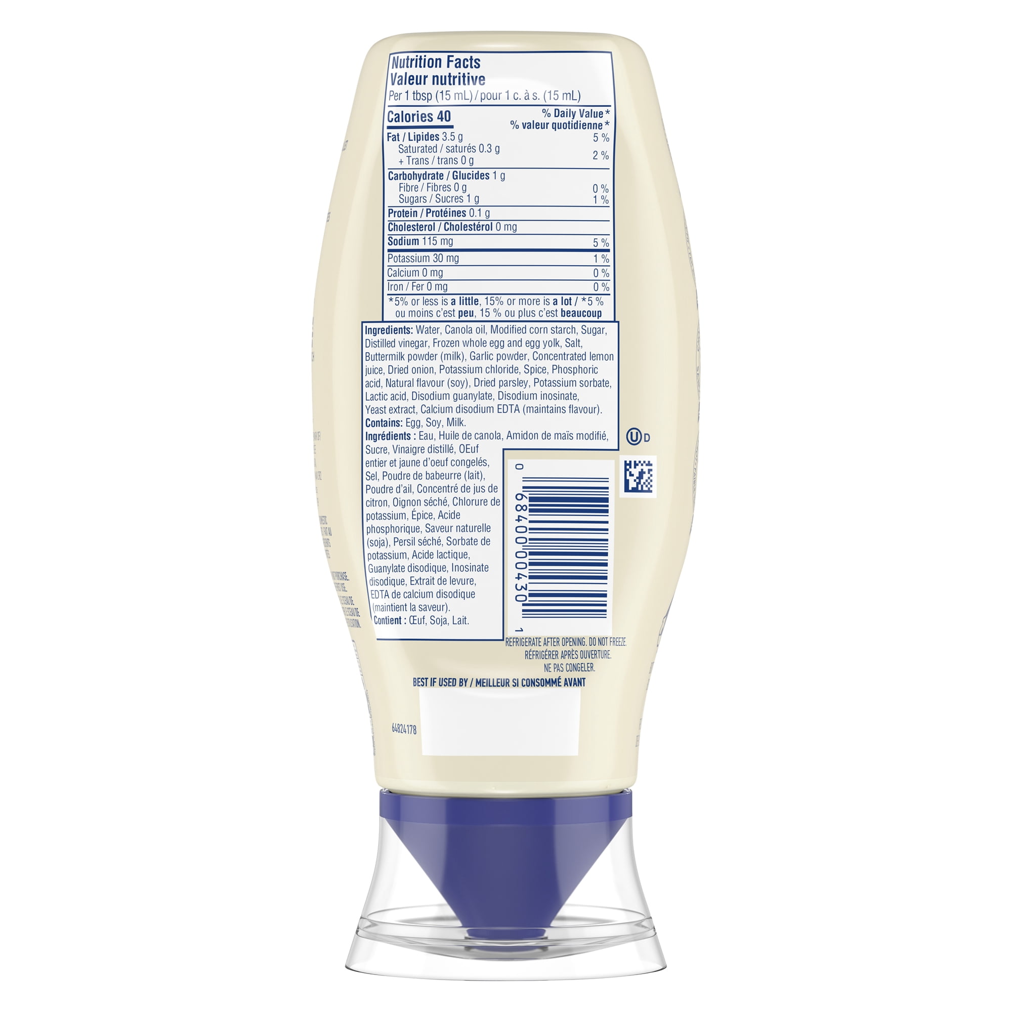Hellmann’s Chicken Wing Mayonnaise‑Style Dip, Buttermilk Ranch, No Artificial Flavours, Squeeze Bottle, 340 ml