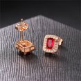 thumbnail image 4 of Multicolor Earrings Color Zircon Single Full Diamond, Crystal Earrings(Platinum Rectangle), 4 of 9