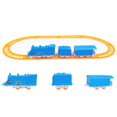 thumbnail image 1 of Assembled Rail Cars Puzzle Toy Diy Train Track Plastic Six Rails Blue Durable Three Carriages Children‘S Toys, 1 of 11