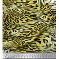 thumbnail image 1 of Soimoi Poly Georgette Fabric Leopard & Tiger Animal Skin Printed Fabric 1 Yard 52 Inch Wide, 1 of 3