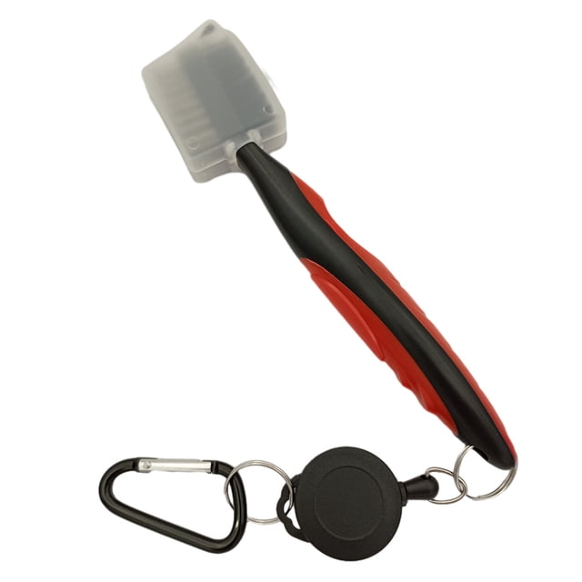 Redempat Stainless Steel Golf Club Brush Portable Solid Color Shoe Brushes Red with Lid 1Set
