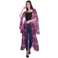 thumbnail image 2 of Moomaya Cardigan Long en Georgette de Viscose Imprimée à Manches Fendues pour Femmes, 2 of 5