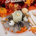 thumbnail image 2 of SLYNSHome Halloween Fall Candle Rings Mini Wreaths Maple Leaf Pumpkin Candle Holder for Thanksgiving Halloween Table Fall Decor Centerpieces, 2 of 7