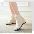 thumbnail image 4 of XZNGL Womens Wedge Heel Naked Boots Short Ankle Boots Inner Height Increase Boots, 4 of 9