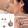 thumbnail image 3 of WIFKLSIIPG Flying Angel Wing Ribbon Necklace Bracelet Earrings Set for Women Rose Flower Cancer Awareness Jewelry, 3 of 3