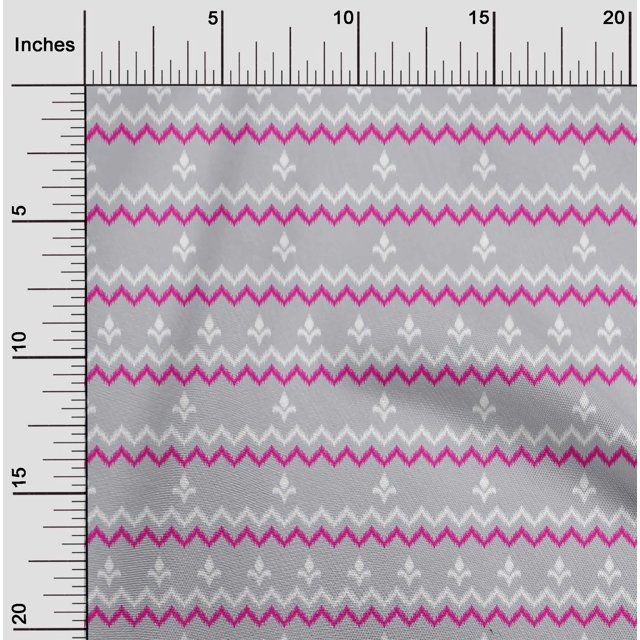 oneOone Coton Popeline Tissu Imprimé Chevron Ikat par la Cour 42 Pouces de Large