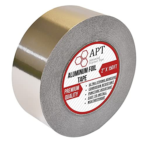 APT, Ruban en Papier D\'aluminium, Ruban Anti-Poussière CVC Robuste pour Scellement, Isolation, Réparation et Plus d'Application, 2 Pouces x 165 Pi, 1 Rouleau/paquet