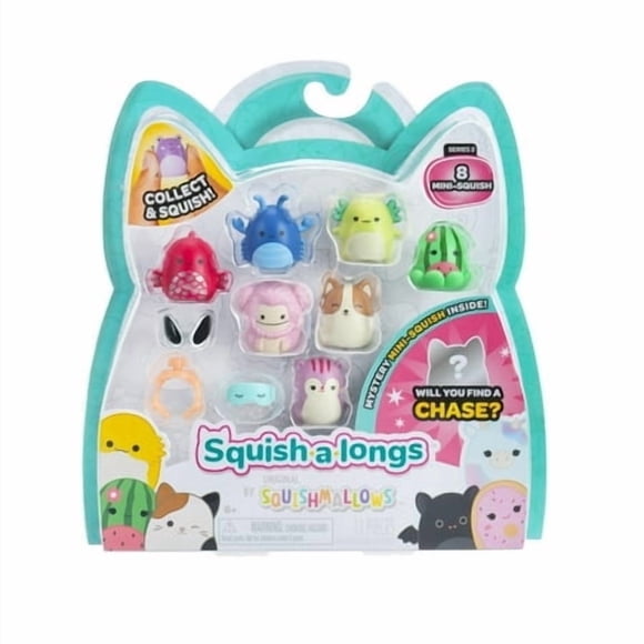 Squish-A-Longs By Squishmallows 8 Pack (Style 3- W2) - (8) 1Mini-Squish With (2) Accessories (1) Ring And A Collector? Guide - Collect Trade & Play
