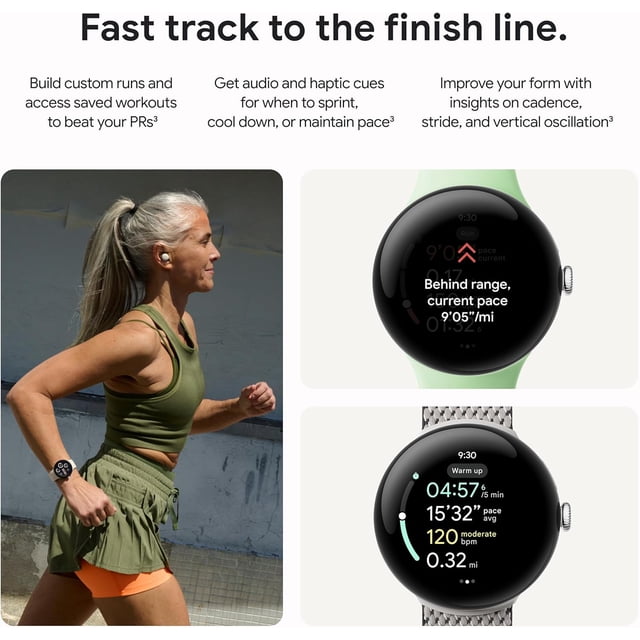 Google Pixel Watch 3 (45mm) centered front-facing close-up of a matte black aluminum smartwatch with 45 mm round Actua display and Obsidian active band, visible curved glass and digital watch face; shows LTE and Bluetooth 5.3 connectivity, 2GB RAM, 32GB storage, 420 mAh battery and IP68 rating, ideal for fitness tracking and managing notifications, often used as a discreet media remote or quick camera shutter control.