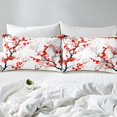 thumbnail image 4 of Erosebridal Ensembles de Draps Très Grand à Fleurs Japonaises, Draps de Lit Très Grand à Fleurs Rouges, Literie Très Grand Taille Fleurs de Cerisier, Décoration de Chambre Légère, 4 Pcs, 4 of 6