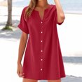 thumbnail image 1 of Ovzne Robes pour Femmes Robe d'Été Femmes Été Camisole Sans Manches Dentelle Robe à Encolure Plissée Robe pour Femmes à Manches Courtes Liquidation, 1 of 6