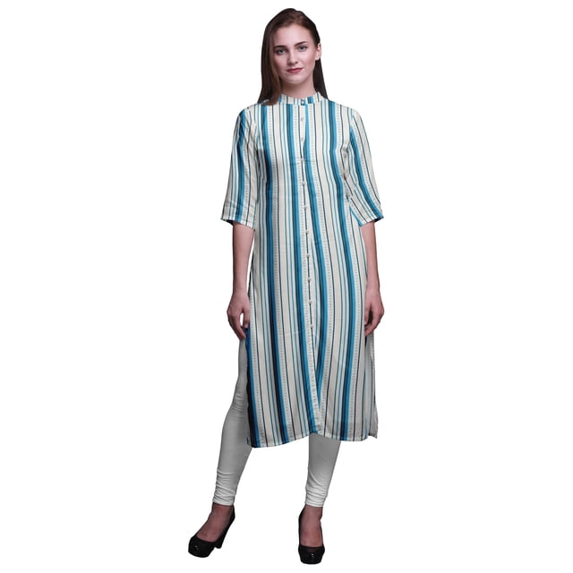 Bimba Tuniques Droites pour Femmes, Kurti Longue Imprimée, Robe Décontractée, Grande