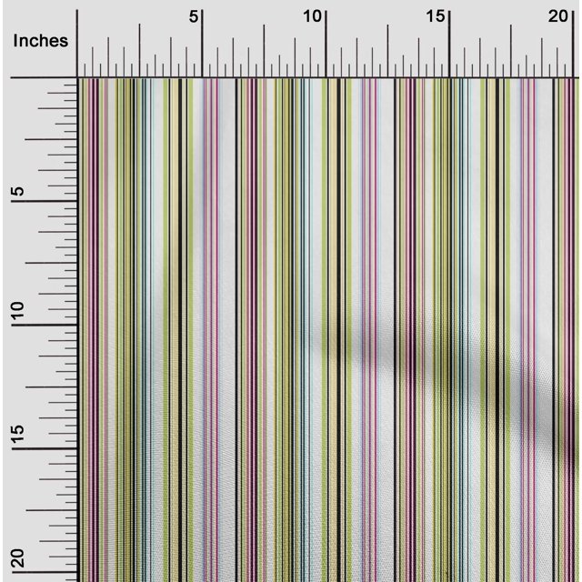 oneOone Cotton Flex Fabric Multicolor Stripe Printed Craft Fabric BTY 40 Inch Wide