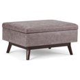thumbnail image 1 of Maklaine Faux Leather Storage Coffee Table Ottoman in Taupe, 1 of 5