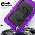 thumbnail image 3 of XYX For iPad Pro 11 inch Case 2024 (M4), 360 Rotating Shockproof Cover with Stand, Screen Protector, Shoulder Strap, Purple, 3 of 7