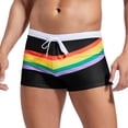 thumbnail image 2 of QATAINLAV Back to College Sales, Mens Square Leg Swim Briefs Casual Drawstring Swim Trunks Quick Dry Athletic Training Swimsuit Board Shorts Summer Beach Outfits Black XXL, 2 of 4