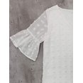 thumbnail image 5 of Robe Blanche pour Femme à Manches Courtes, Col en V, à Volants, Mignonne, Robe Soleil, Robe Courte Fluide en Chiffon, 5 of 5