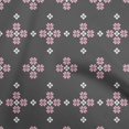thumbnail image 1 of oneOone Cotton Poplin Gray Fabric Geometric Fair Isle Pattern Sewing Material Print Fabric By The Yard 56 Inch Wide, 1 of 4