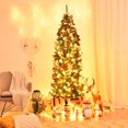thumbnail image 3 of Costway 7Ft Pre-lit Artificial Pencil Christmas Tree Hinged Fir PVC Tree /350 LED Lights, 3 of 10
