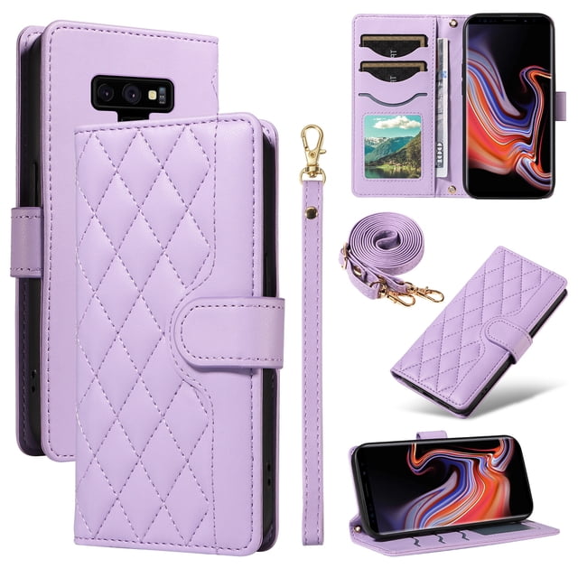 Samsung Galaxy Note 9 Phone Case , Wallet Flip Cover Adjustable Crossbody Lanyard Magnetic Card Slots