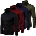 thumbnail image 3 of Mens Slim Fit Casual Turtleneck Sweaters Knitted Pullover Thermal Sweaters, 3 of 6