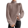 thumbnail image 1 of Yuyuzo Womens Winter Fall Sweater Solid Color Turtleneck Cable Knit Long Sleeve Sweaters Pullover Tops, 1 of 6