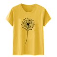 thumbnail image 5 of Liquidation d'Économies d'Été Iumwxz Tunique Coupe Classique T-Shirt d'Été Décontracté Hauts pour Femmes T-Shirt Graphique Floral Hauts T-Shirt à Manches Courtes Col Rond Hauts pour Dames Offres Hebdomadaires Date, 5 of 5