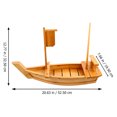 thumbnail image 3 of Bamboo Sushi Plate Boat Shaped Plate Practical Snack Tray Food Serving Dish, 3 of 8