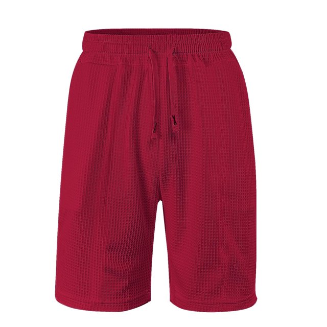 Plebaso Mens Casual Shorts Drawstring Loose Summer Shorts Solid Color Breathable Beach Vacation Shorts