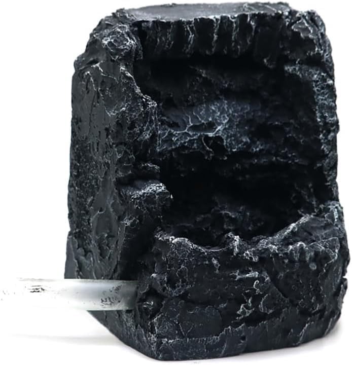 Aquarium Mountain Decor – Resin Cave & Waterfall Ornament for Fish Tanks (Medium Size, Dark Color)