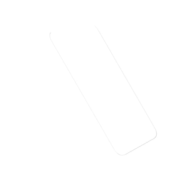Otterbox Glass Screen Protector iPhone 15 Pro Max shown as a clear, thin tempered glass layer in a front-facing view, designed to protect the phone screen with 9H hardness for drop and scratch resistance, fingerprint resistance, and flawless touch response. It includes a quick install kit and maintains vivid screen clarity for long-lasting durability.