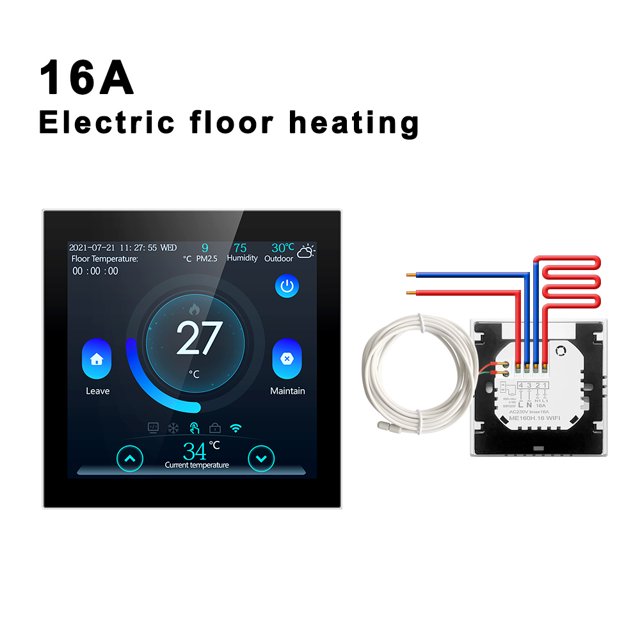 Smart Floor Thermostat,Tuya WiFi Electric/Water Heating Temperature Controller,Smart Home Wireless ,Easily DIY