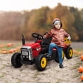 thumbnail image 2 of Aosom 12V Kids Ride on Tractor w/ Trailer, Music Start up Sound, Red, 2 of 10
