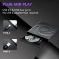 thumbnail image 3 of External CD/DVD Drive Burner, CD ROM DVD Player Portable CD Reader for Laptop PC 11/10/7 ,Widely Use, 3 of 5