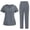 Dark Gray, variant on Clearance Horkkom Nurse Uniforms Women Set Solid Color Comfy Nursing Scrubs Sets Short Sleeve V Neck with Pockets Elastic Waist Long Pants Scrubs Sets Orange M
