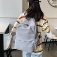 thumbnail image 2 of Unisex Backpack For Junior High High School Students Large Capacity Travel Bag Simple Design Durable School Bag Laptop Book Carrier Grey Color F-039 Grey, 2 of 6