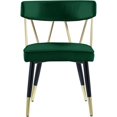 thumbnail image 2 of Meridian Furniture Chaise de Salle à Manger en Velours Vert Rheingold (Ensemble de 2), 2 of 5