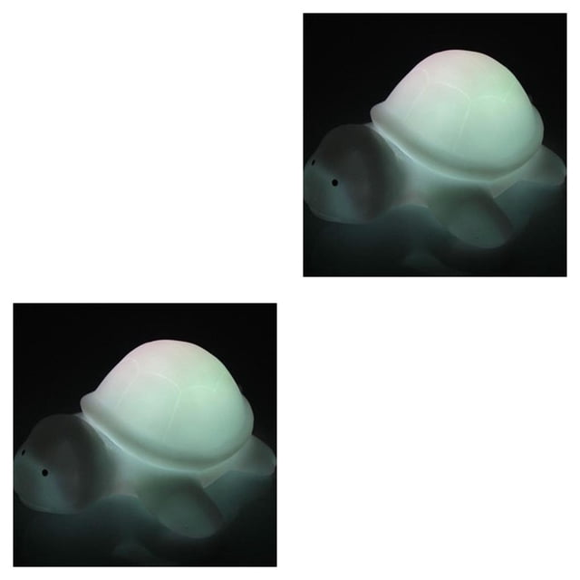 Ruiboury Turtle Style Night Light Lovely Multi-Color Changing Bedside Lamp Modeling Table Lights Decoration Christmas Gift 2Set